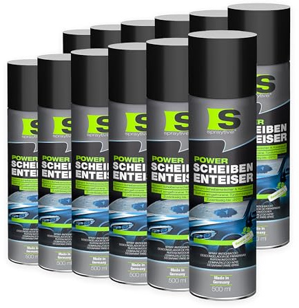 Spraytive 12 x 500 ml, spray sbrinatore per finestrini e serrature, funziona in pochi secondi fino a -20 °C, delicato sui materiali, ritarda la formazione di ghiaccio, prodotto in Germania