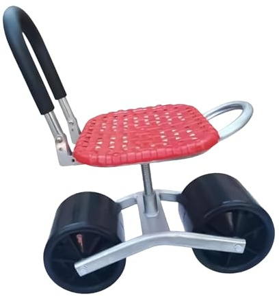 Taburaces Da Giardino Con Rulli: Auto Da Giardino Regolabile Con Sedile E Maniglia Direzione | Sedile Giardino Rotativo Per Anziani, Giardinaggio E Terrazza Esterna: Comodi Rulli