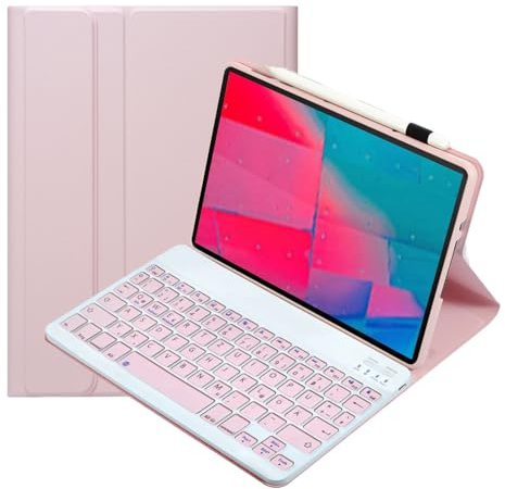 leleyo Tastatur hülle für Lenovo Tab M10 Plus 10,3 Zoll FHD (TB-X606F/TB-X606X) / K10 (TB-X6C6) Hülle mit Tastatur magnetische abnehmbare für Tab M10 Plus QWERTZ Deutsches Layout,Rosa