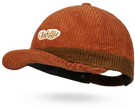 Clakllie Vintage basebollkeps med kort brätte för män snygg 6-panels-basebollkeps av manchester kort brim snapback-keps justerbar solhatt löpning pappa mössa, CKSB01-bränd orange