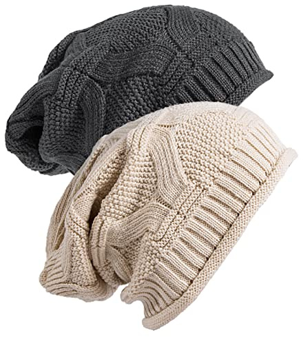 Senker Fashion Beanie Hats for Women, Winter Slouchy Knit Beanies Warm Fleece Lined Chunky Oversized Skull Cap Gifts