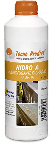 Tecno Prodist HIDRO A (1 Litro) - Impermeabilizante Transparente al agua, Hidrofugante Incoloro para fachada, tejado, pared, muro, teja, ladrillo y piedra. (A Rodillo, brocha o pulverizador)