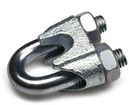 Constrabo® | 10x Abrazaderas de cable de acero DIN741 | Tamaño 5mm | Clips de alambre de acero galvanizado | Cable cuerda clip, abrazaderas de cuerda de alambre, sujetacables de acero, wire rope clips