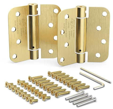 Self Closing Door Hinges, Spring Hinge Door Closer, 5/8” Radius Corner