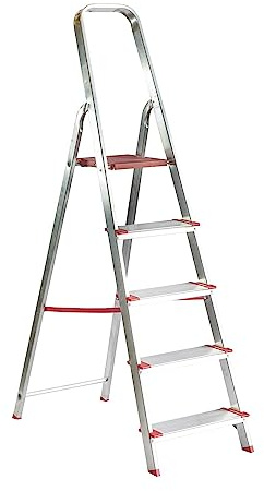 Homelux 999080 Escalera Domestica Peld.12 cm, 5 Peldaños, 5.3 kg