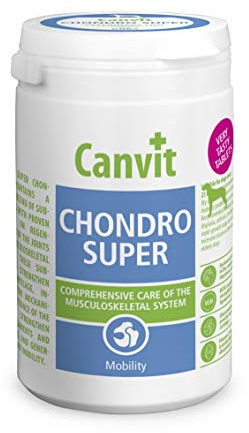 Canvit Chondro Super Glucosamine Hip And Joint Regeneration Supplement For Stiff Young Or Older Large Dogs in Pain With Hip Dysplasia, Arthritis, For Dogs Over 20 Kg (Chondro Super, 76 Tablets)