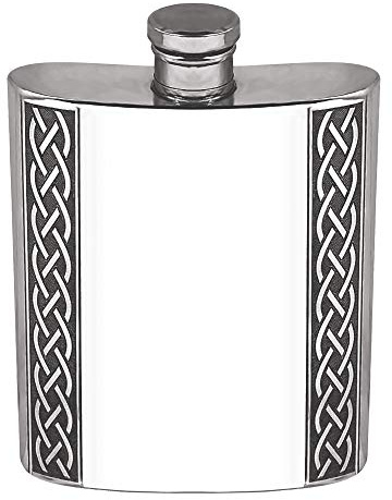 English Pewter Company CEL620 - Petaca (peltre, 6 onzas), diseño de nudo celta