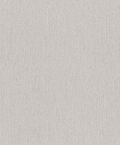 Rasch Tapete 844368 - Einfarbige Vliestapete in Hellgrau mit textiler Struktur aus der Kollektion Perfecto VI - 10,05m x 0,53m (LxB)