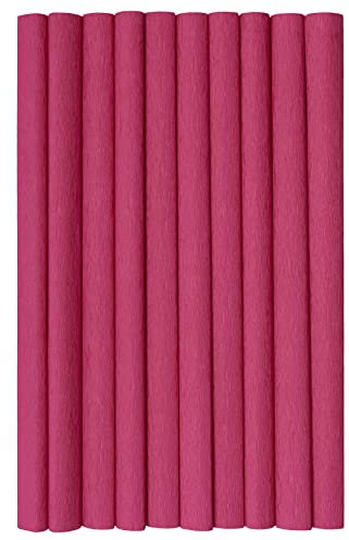 Krepppapier 50x200 cm Crepepapier für Handwerke, Kräuselpapier zur Dekoration, Schulpapier, Rollenpapier Elastizität, nicht abfärbende Farben, bordeaux 10er Pack