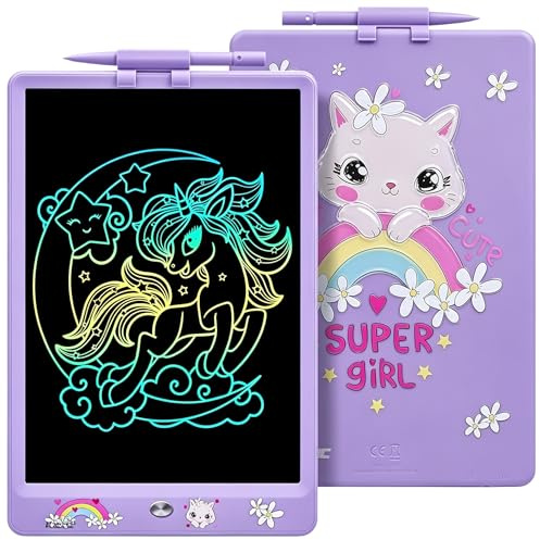 DYNA-PM Cat Writing Tablet Children 10 Inch, LCD Drawing Tablet Children's Magnetic Whiteboard Dinosaur Toy Gift 2 3 3 4 5 6 7 8 Years.