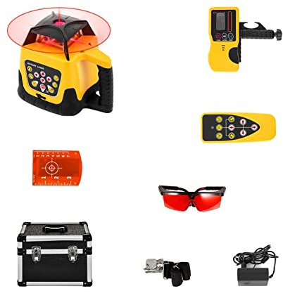 Livella Laser Rotante 360 Autolivellante 500 m Strumenti di Misurazione a Scansione Orizzontale Verticale Macchina Livella Laser Rosso Verde (Colore : Nero, Dimensioni : Red Beam 1)