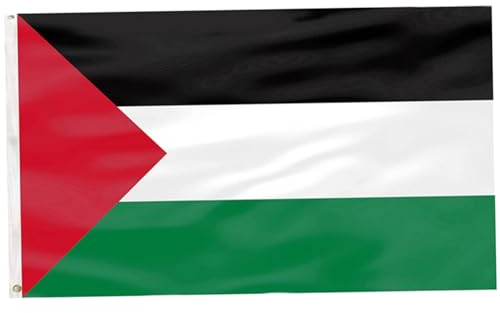 Bandiera della Palestina, 59,1 x35,4 pollici/90 * 150 cm in poliestere grande bandiera palestinese con annetti, bandiere da giardino resistenti a doppia stabilimento stampato