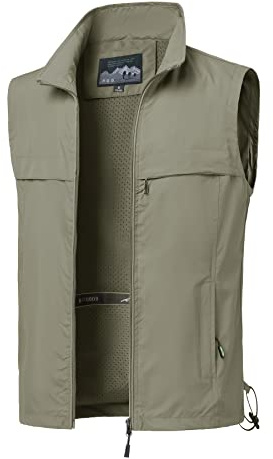 MeiLayM Gilets de Pêche Pour Hommes Gilets Multi Poches Gilets sans Manches Gilets à Séchage Rapide Photographie Camping et Chasse Randonnée Gilet Sans Manches