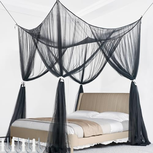 LINSOCLE Moskitonetz Bett, 190cm x 210cm x 240cm Moskitonetz für Bett, Moskitonetz Doppelbett, Mosquito Net Bed für Zuhause und Camping Geeignet