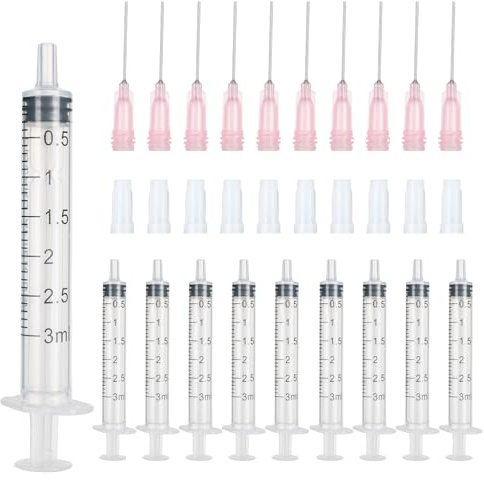 20 stycken 3 ml kolostrumsprutor med nålar, plastsprutor för laboratorium, växtbevattning, fyllning och mätning