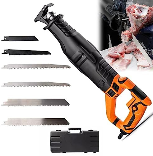 Sierra De Carne Recíproca 1050W, Sierra De Carnicería Multifuncional para Uso Doméstico Y Comercial, Sierra De Sable Profesional para Cortar Carne Congelada