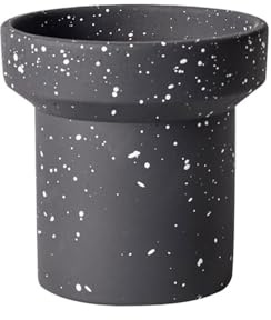 Vaso Fioriera Vaso for piante cilindrico con punto di spruzzo, vaso da fiori in cemento da tavolo con foro di drenaggio, for decorare la cucina del soggiorno con balcone Vasi da Fiori per Piante(Nero,