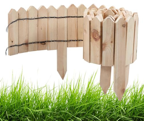 Gimisgu Rasenkante Beeteinfassung 200 x 10 cm，rasenkanten Rollborder Flexibler，Gartendeko Gartenpalisade für Beeteinfassung，Natural rasenkantenband Gartenzaun für Garten（Natural）