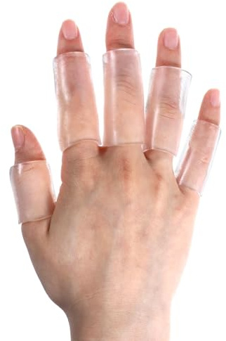 20 Pcs Silicone Finger Protectors, Reusable & Customizable Finger Cots for Writing, Cracked Fingers Pain Relief (Transparent)