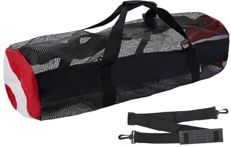 Borsa per attrezzatura subacquea a rete – nero, extra spessa, pieghevole, borsa durevole per riporre giacche da taratura per immersioni, borsa per sport acquatici ad asciugatura rapida