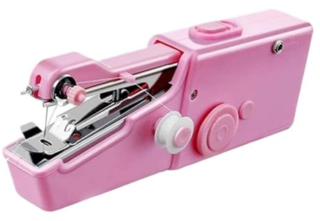 Bärbar Minisymaskin Elektroniska Symaskiner For Hushållssymaskiner Snabbsömnad Handarbete Sladdlösa Kläder Tyger Handverktyg(Pink Set C)