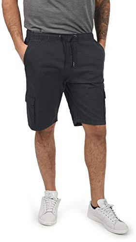 Indicode IDFrances Herren Cargo Shorts Bermuda Kurze Hose mit Stretchanteil Cargotaschen Baumwollmischung Regular fit, Größe:M, Farbe:Black (999)