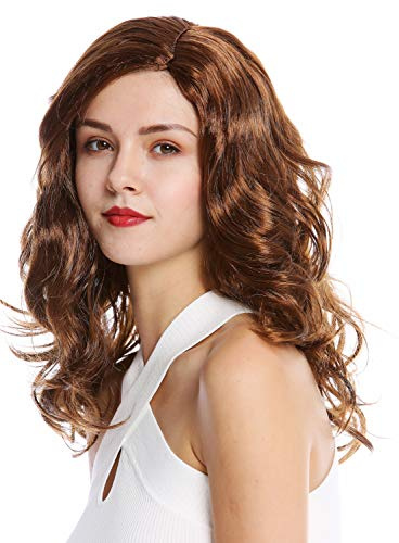 WIG ME UP - 90831-ZA6A Perücke Damenperücke Karneval Lang Wellig Mittelscheitel Braun