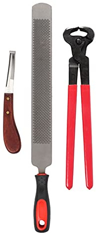 HEEPDD Soins des Sabots pour Chevaux, Rappe Sabot Lime Equin Lime à Sabot Double Face avec Pince à Sonder Professionnels Couteau à Sabot Cheval Cisailles équins