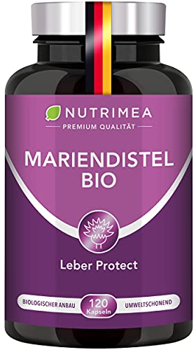 Mariendistel BIO Kapseln | Reines Mariendistel-Extrakt 100% BIO OHNE Zusätze | 120 Kapseln Hochdosiert - 900 mg TAGESDOSIS Silymarin - 100% Vegan