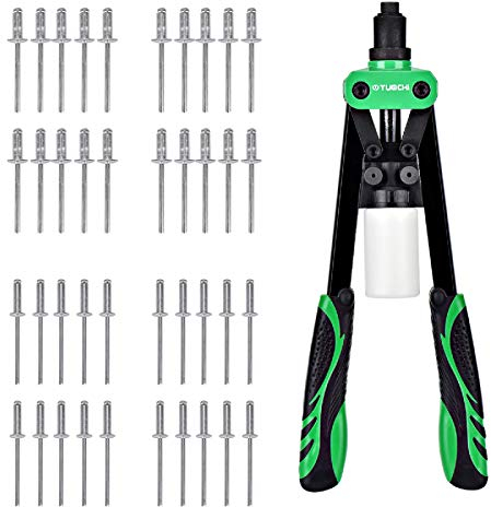 Cozywind Pistola Remachadora Manual con Juego 40 Piezas Remaches 3,2/4,0mm, Pistola de Remache Profecional 13 Pulpugas, Herramienta de Remachado de Pistola