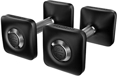 Peloton Dumbbells | Ergonomically Designed Pair of Cast Iron Weights With Urethane Coating and Nonslip Grip, Available in Set of Two - 20 pounds,black