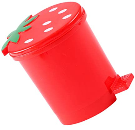 Healeved Mini Poubelle De Bureau Fraise Avec Couvercle 4.1X3.5 Corbeille À Papier Adorable En Pp Pour Cuisine Bureau Rangement Déchets