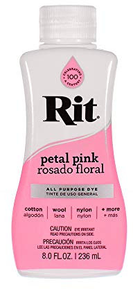 Rit Dye – 237 ml, flüssige Stofffarbe für Kleidung, Dekoration und Handwerk – Blütenblattrosa mit Farbfixiermittel