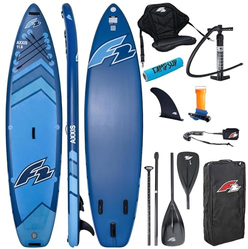 Campsup SUP F2 AXXIS 11'6 Combo Blu scuro + Floater Gonfiabile Stand Up Paddle Board | 354 x 84 x 15 cm | Tavola da surf per principianti ed esperti con accessori | Portata fino a 165 kg