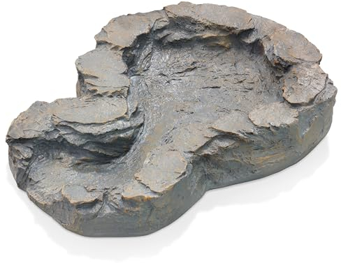 esotec Bachlaufschale Erweiterung Bachlauf, Steinschale Kunstharz, Naturstein-Optik, DIY, Wasserfall, frostbeständig wetterfest, grau, 100756