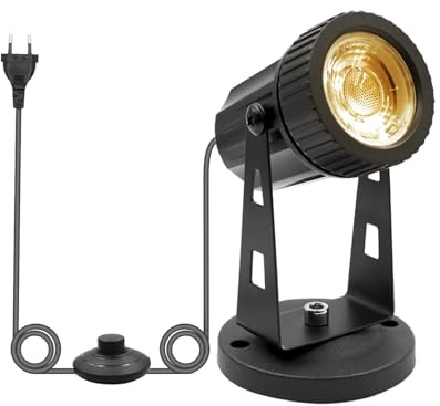 3W LED trädgårdsstrålare varmvit 3000K COB med jordspett, IP20 inte vattentät trädgårdslampa gräslampa med 1,8m kabel för vardagsrum