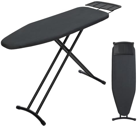 Ironing Board 48x15, Wide Heavy Duty Full Size Iron Board with Retractable Iron Rest, BlissBoard Sturdy Frame with Ultra Thick Padding, Heat-Resistant Cover, Height-Adjustable