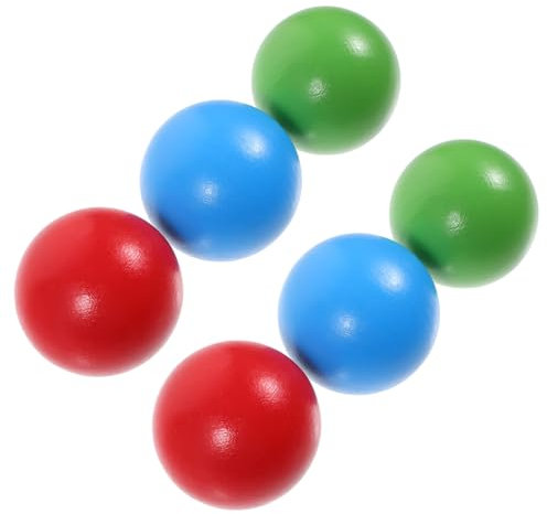 MUSISALY 6st Holzkugeln Bunt Krocket-Spielzeug Sport Zubehör Spielzeuge Grasholzkugeln Sport-Boccia-bälle Kinder Rollen Boccia Sportboccia Aus Holz Boccia Für Kinder Kindergarten