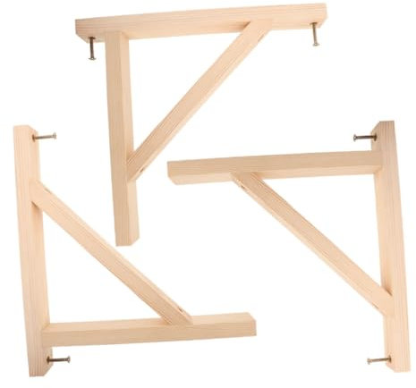CRILSTYLEO Robuste dreieckige Regalhalterungen 3 Stück Regalstützen aus Holz zur Wandmontage schwebende Regale platzsparendes