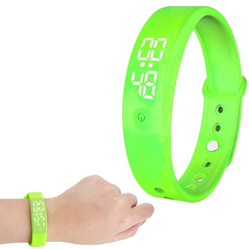 Braccialetto con sveglia vibrante silenziosa per chi ha partner/neonati/bambini, 6 sveglie promemoria pillola sveglia orologio da polso 3 volte misurazione della temperatura per chi dorme