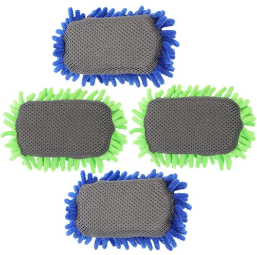 CVUTOVO 4Pcs DIY Chenille Whiteboard Erasers for Dry Erase Boards, Classroom Board Cleaning Sponge Set in Royal Blue and Green