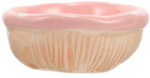 DIYEAH Comedero de Cerámica para Hámster Pequeño en Forma de Hongo Rosa, Cuenco Doméstico Anti-vuelco para Conejos y Chinchillas, Plato para Comida y Agua en Jaula, Accesorio