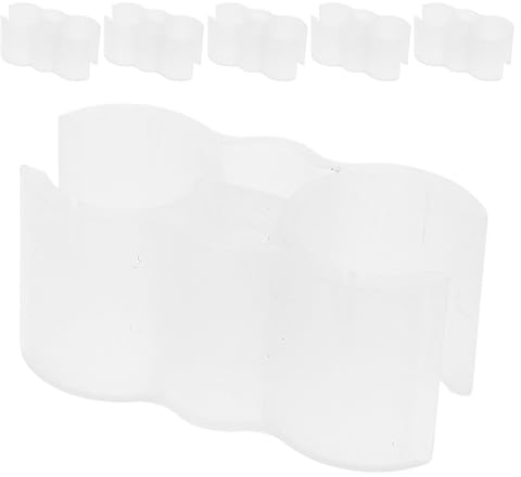 Healvian 6pcs Plastic Double Pipe Clamp Dustpan and Broom Rod Fixing Clips 19mm Pole Attachment Home Cleaning Accessories for Household Sweeping Tools