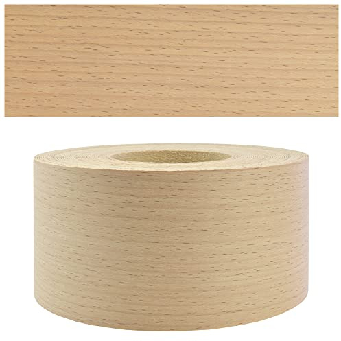 Mprofi MT® Kantenumleimer Buche | 60 mm x 10 m | Echtholz Furnier Kantenband | Bügelkantenumleimer für Regale und Möbelplatten | Kantenumleimer mit Schmelzkleber | Bügelkante für Möbel – BK/60/10