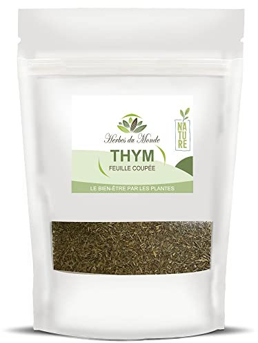 Herbes de Monde - Tisana Foglie essiccate di Timo - Tè Thymus vulgaris - Infuso digestivo, tonico e antiossidante - Può anche arricchire i tuoi piatti - 1 busta da 50g