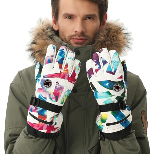 AROMA SEASON Beheizbare Handschuhe mit Akku für Männer und Frauen | Ideal für Skifahren und Snowboarden | Lindert Raynaud Syndrom | hohe Heiz- und Akkuleistung | Modell Colored L/XL