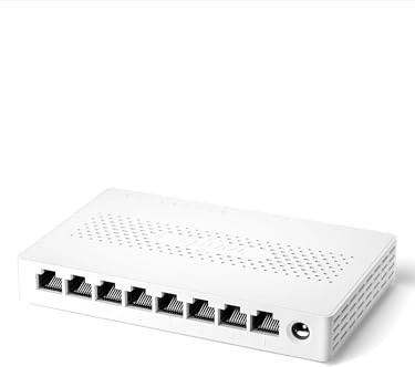Tenda SM108 2.5 Gbit Switch, Unmanaged LAN Switch 8 Port 2.5 Gigabit Netzwerk Switch (Plug-and-Play Ethernet Switch, Lüfterlos, Desktop-/Wandmontage, Für 2,5G NAS, Server, WiFi6/7 AP, Gaming-PC) Weiß