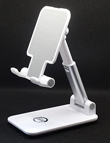 GIeNI Supporto telefono universale Bianco,supporto telefono pieghevole e regolabile iPhone 15 14 13 PRO MaxPlus, Huawei,Samsung S24,Galaxy,supporto smartphone da tavolo,porta cellulare da scrivania