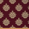 Boho Damast Polsterstoff Bohemian Blumenstoff Meterware Barock Stil Antik Ornament Draussen Stoff Western Damast Thema Polsterstoff für Stühle Gelb Rot 92 x 150 (HxB)