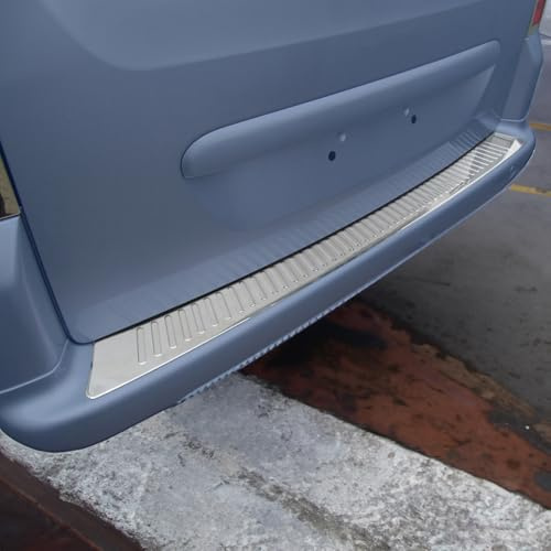 Protection Seuil de Pare-Chocs arrière - Compatible avec Citroen Berlingo 2008-2018 - Couverture de Seuil de Coffre - Bande Seuil de Chargement - Style élégant - en Acier INOX Chromé